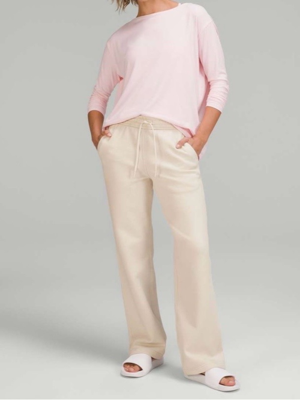 Lululemon Loungeful Straight Leg Pants in White Opal EUC Size 14